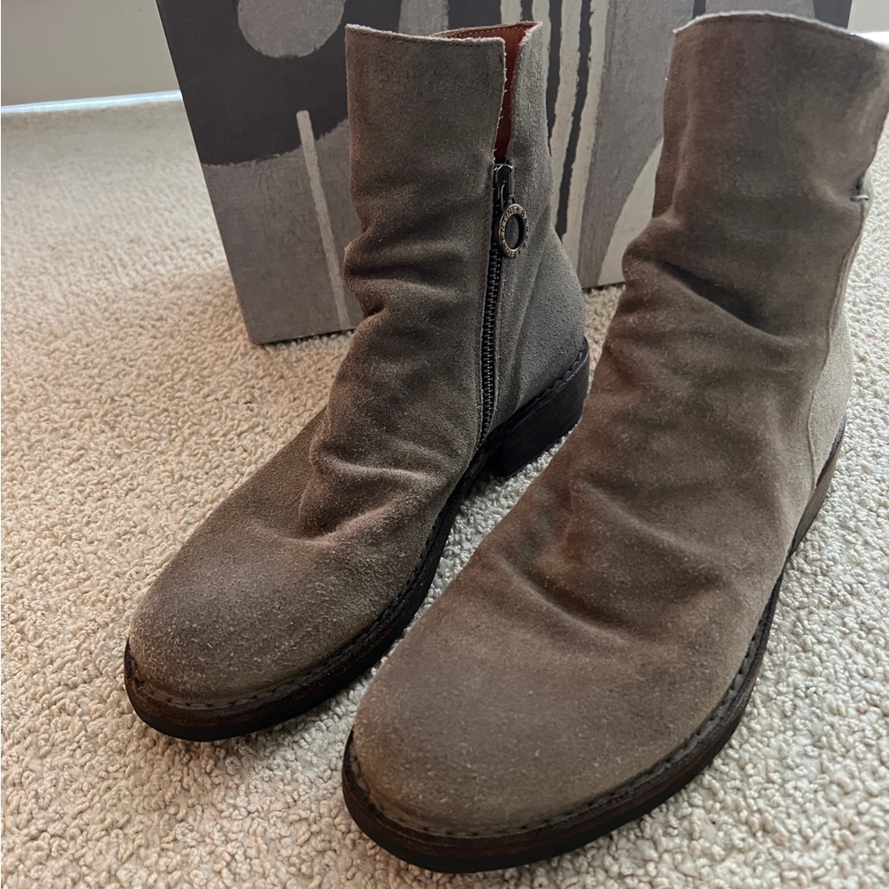 Fiorentini + Baker Elf  Bootie in Palio Light Flint suede, size 38